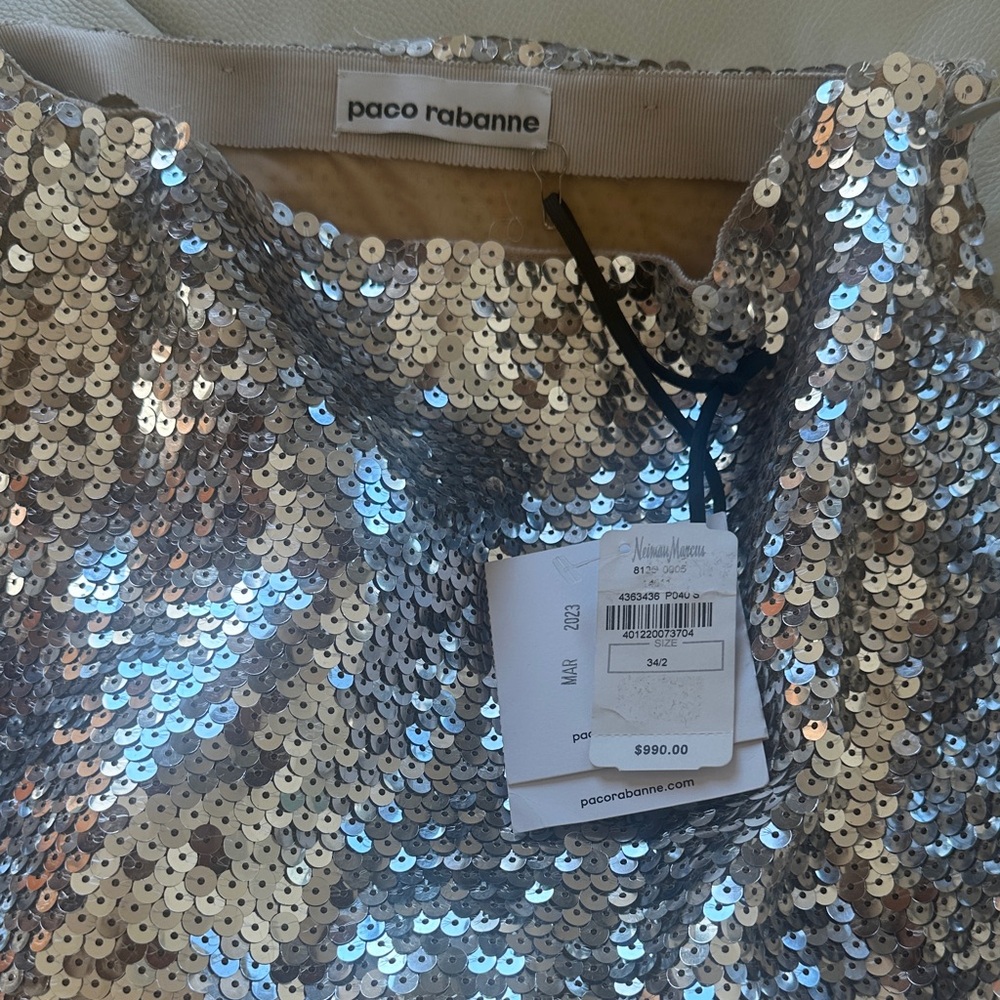Paco Rabanne Metallic Sequin Skirt